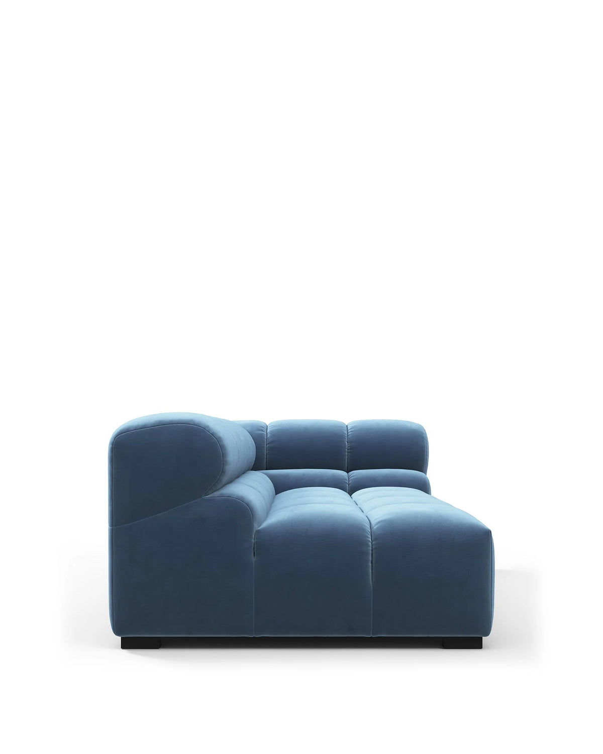 Tuft 05™ xl right-corner module | channel tufting - aegean blue velvet / right corner - modules 05 | modular sofa