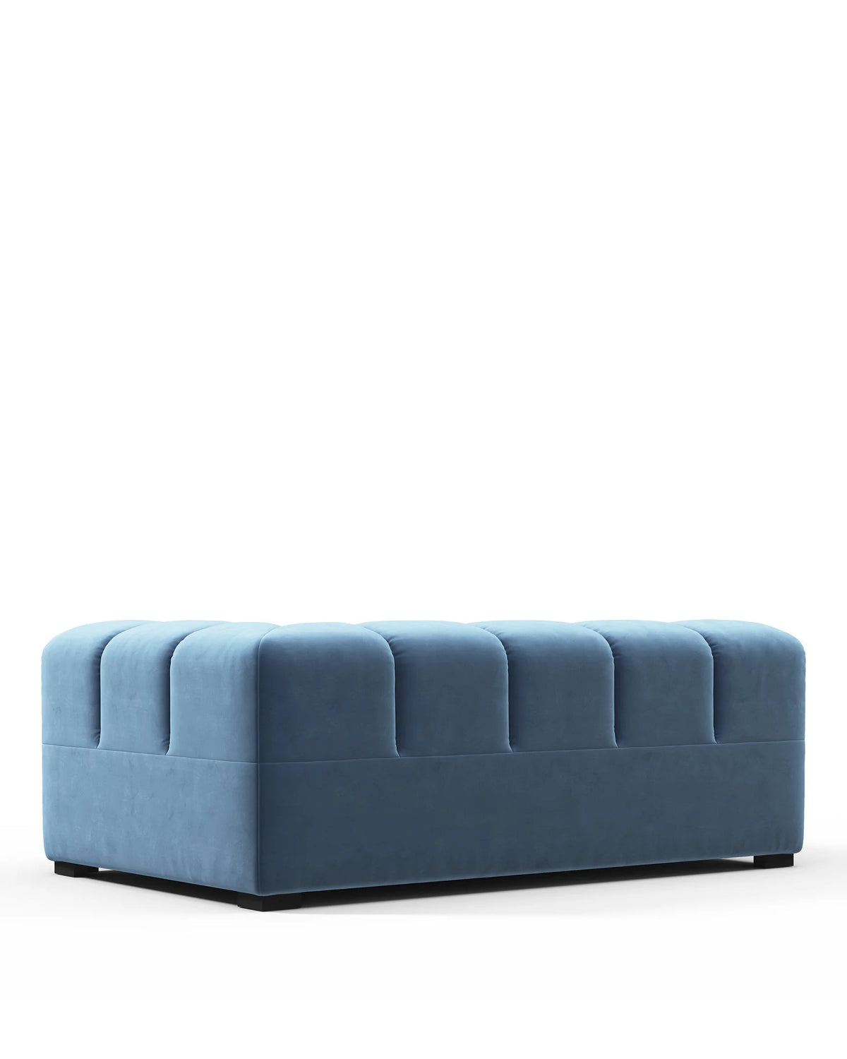 Tuft 05™ xl right-corner module | channel tufting - aegean blue velvet / right corner - modules 05 | modular sofa