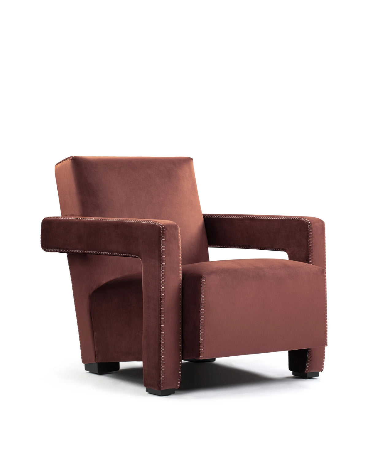 Utra 35™ lounge chair | geometric arms - cinnamon velvet - chairs 35 | madorne