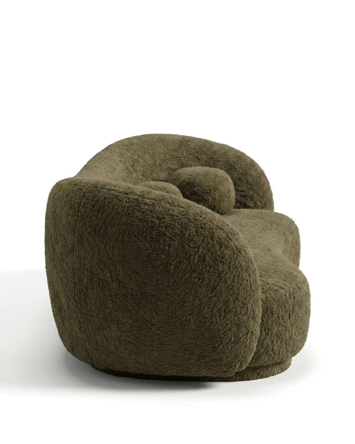 Verdant curve™ three-seater sofa | olive bouclé - 3 seaters curve | madorne