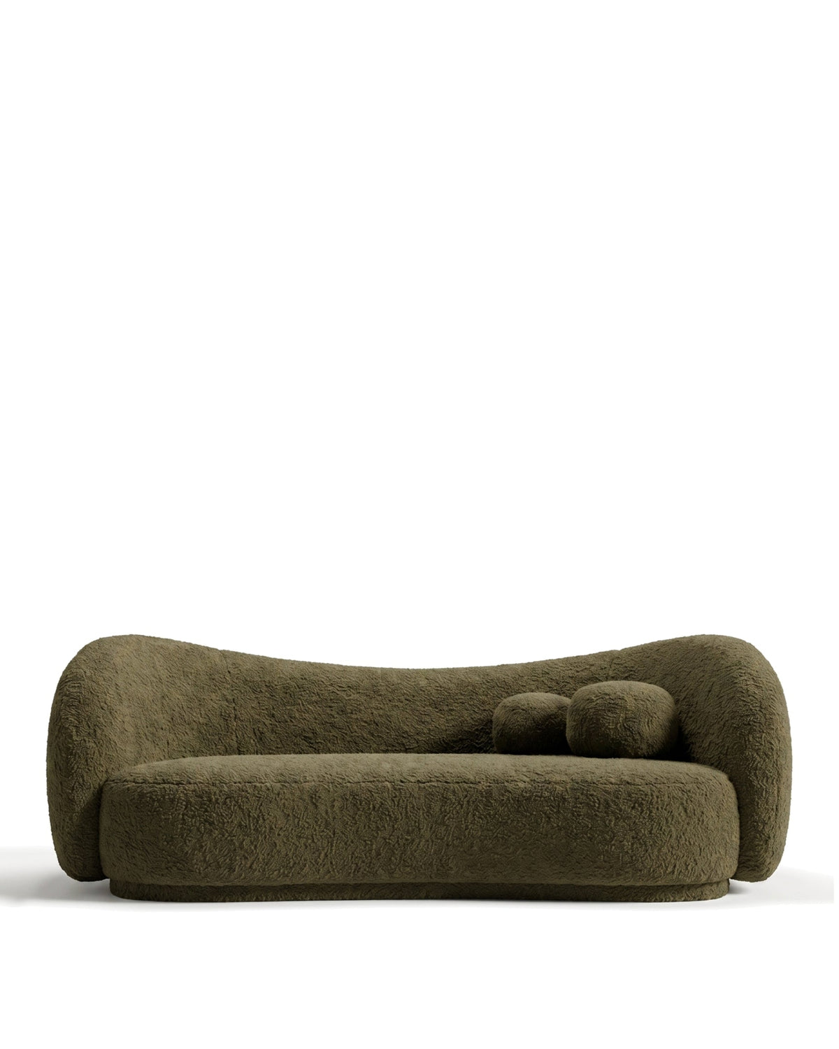 Verdant curve™ three-seater sofa | olive bouclé - 3 seaters curve | madorne