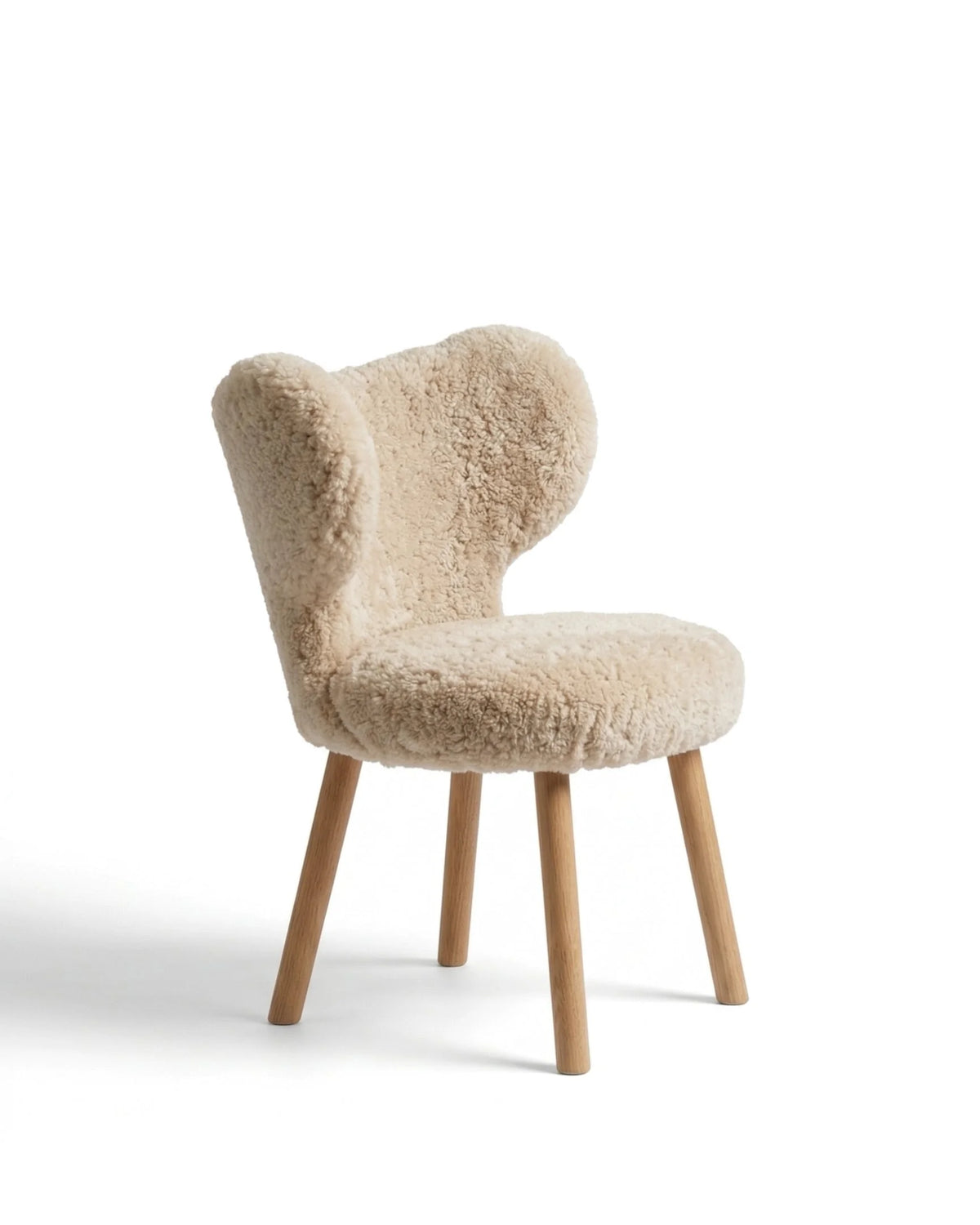 Wing 37™ Dining Chair | Cream Sherpa and Oak