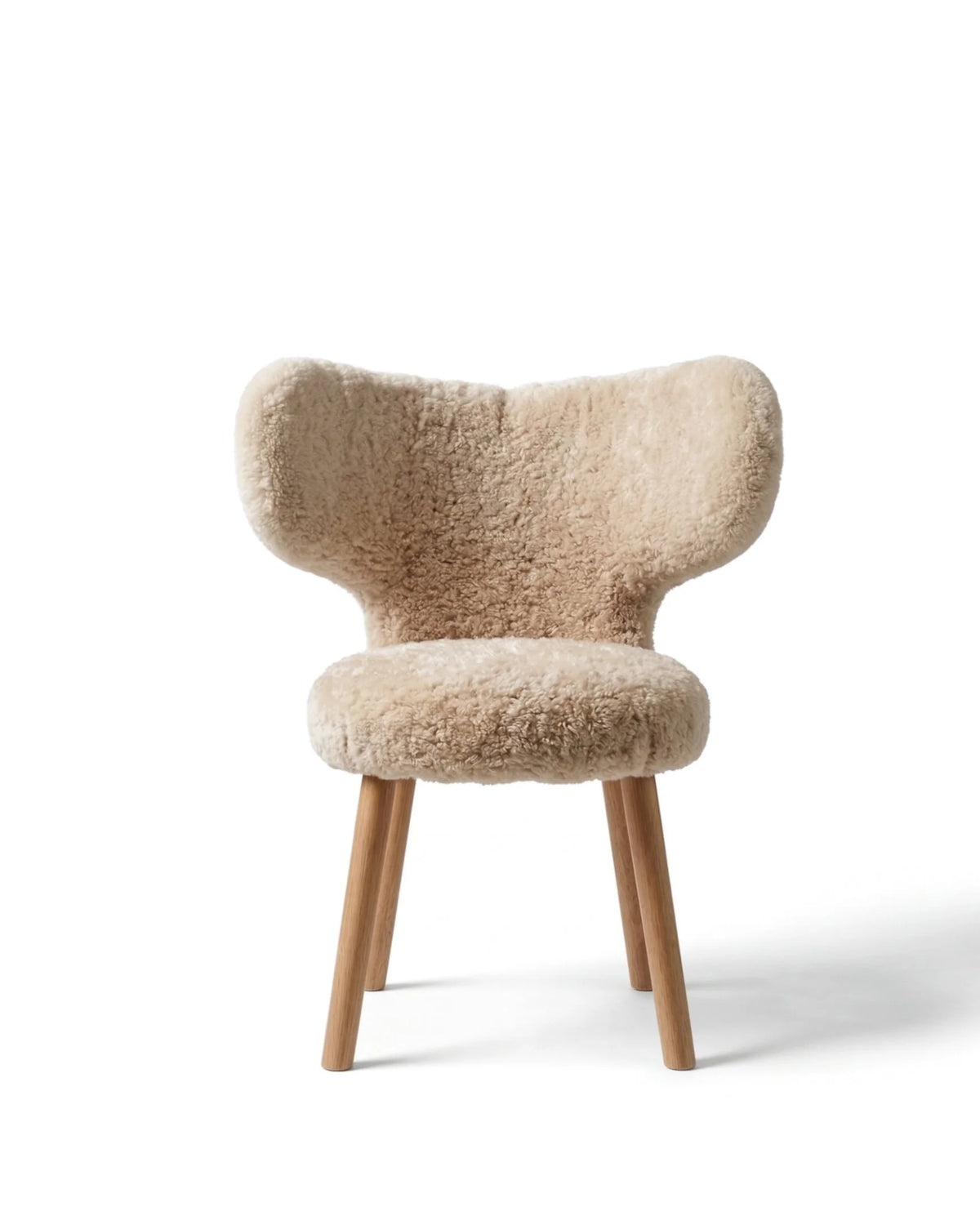 Wing 37™ Dining Chair | Cream Sherpa and Oak