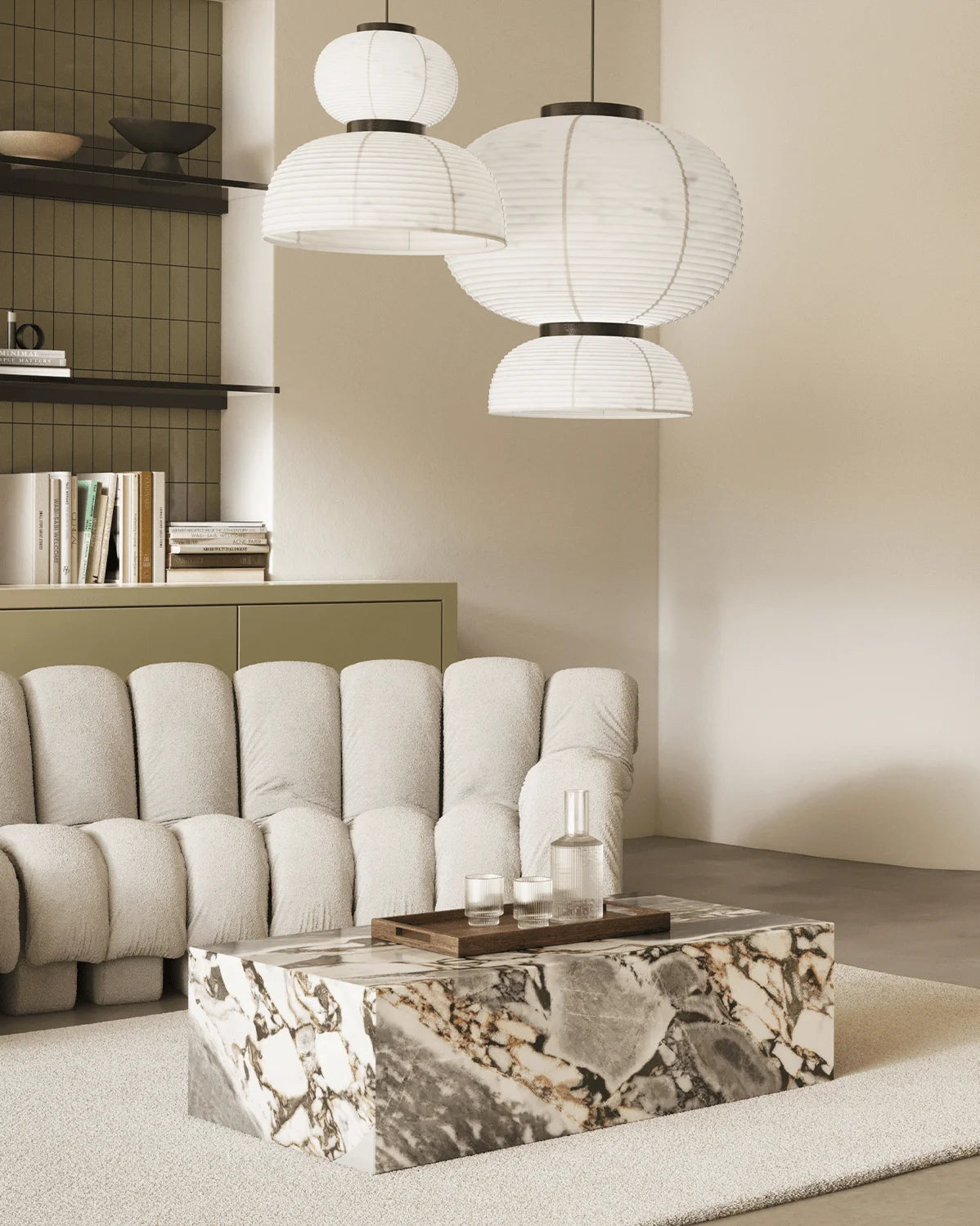 Akio orb™ paper pendant light | sphere - lighting formakami jh5 pendant-inspired | madorne