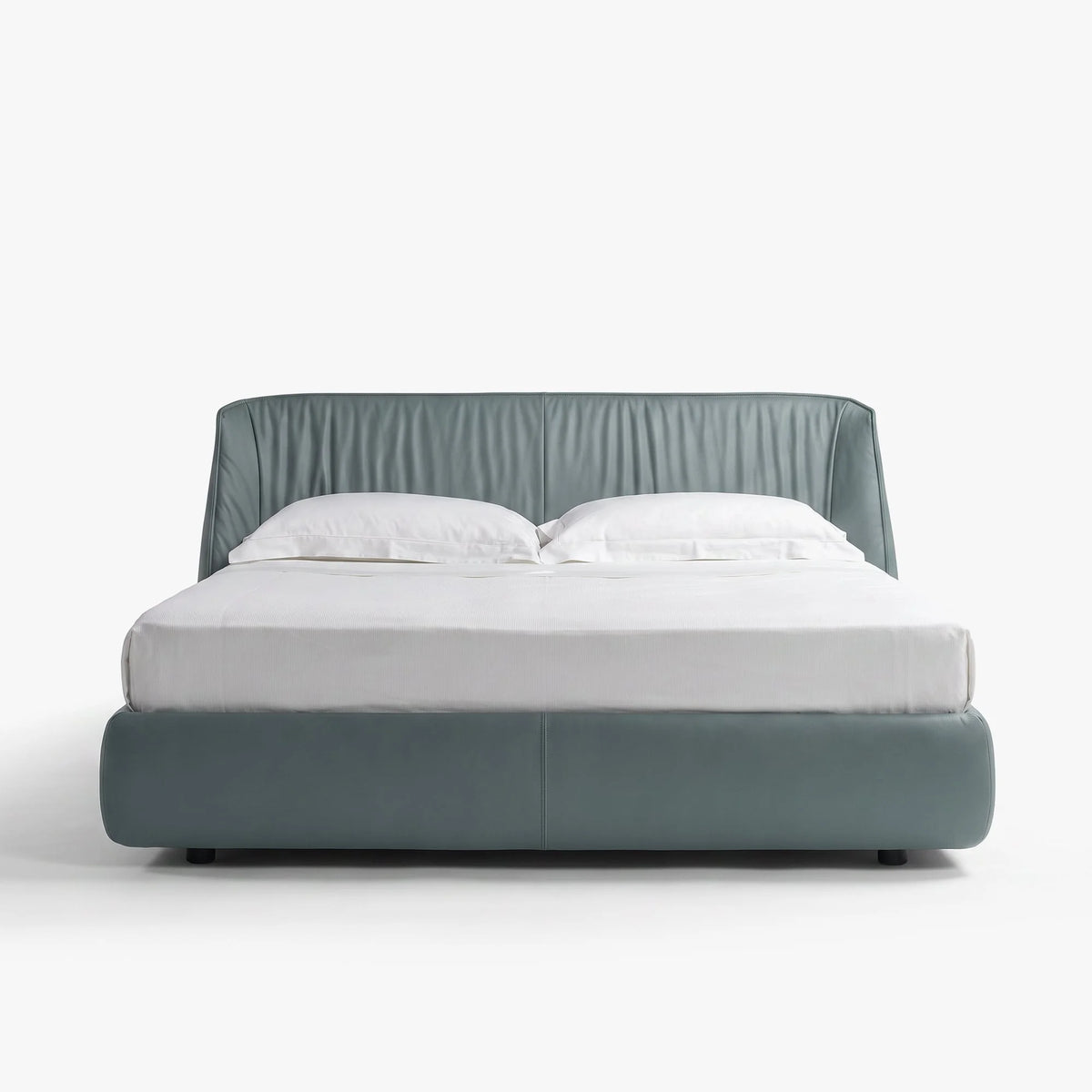 Arche Winged Leather Bed Frame – front view