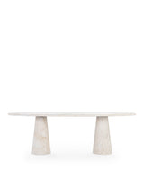 Astera™ oval dining table | honed white travertine - tables astera | madorne
