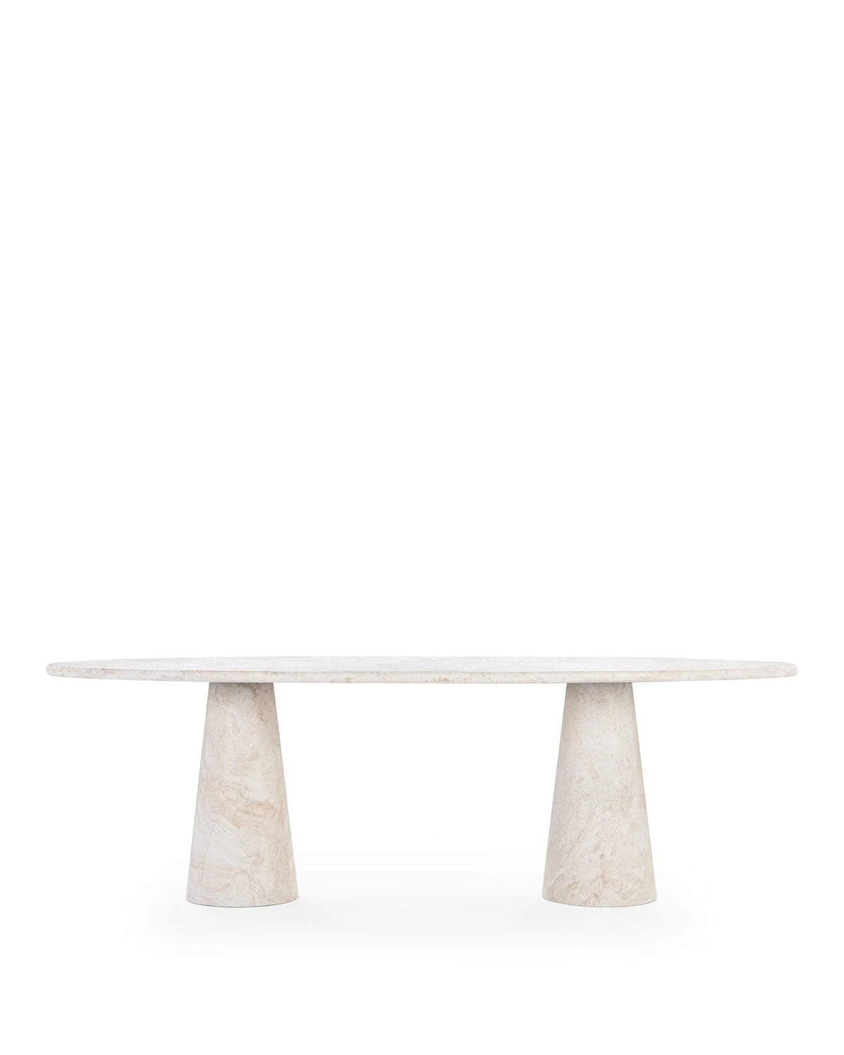 Astera™ oval dining table | honed white travertine - tables astera | madorne