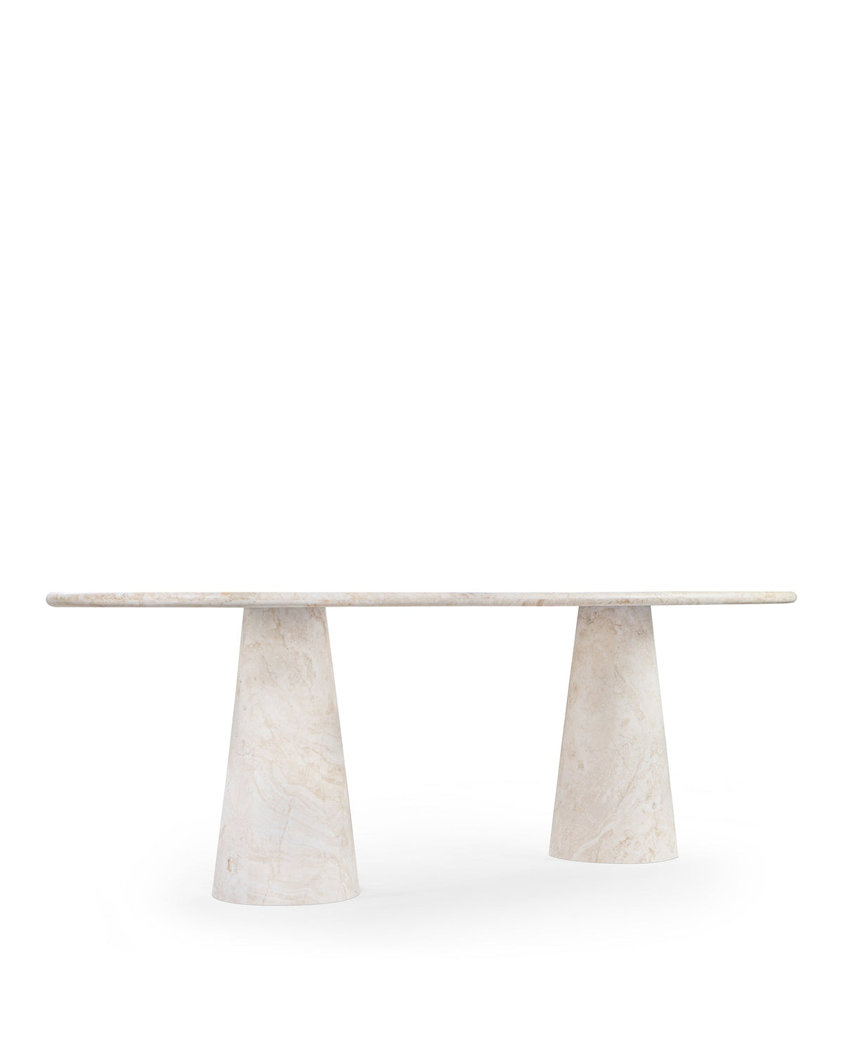 Astera™ oval dining table | honed white travertine - tables astera | madorne
