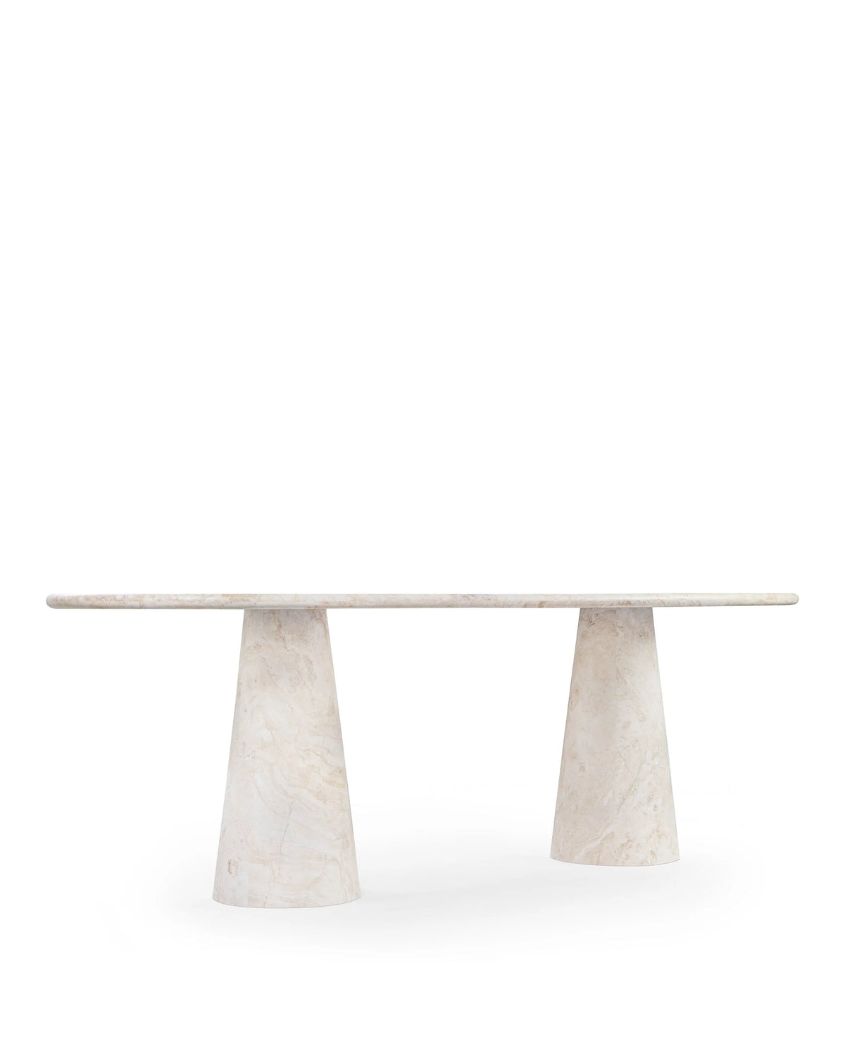 Astera™ oval dining table | honed white travertine - tables astera | madorne