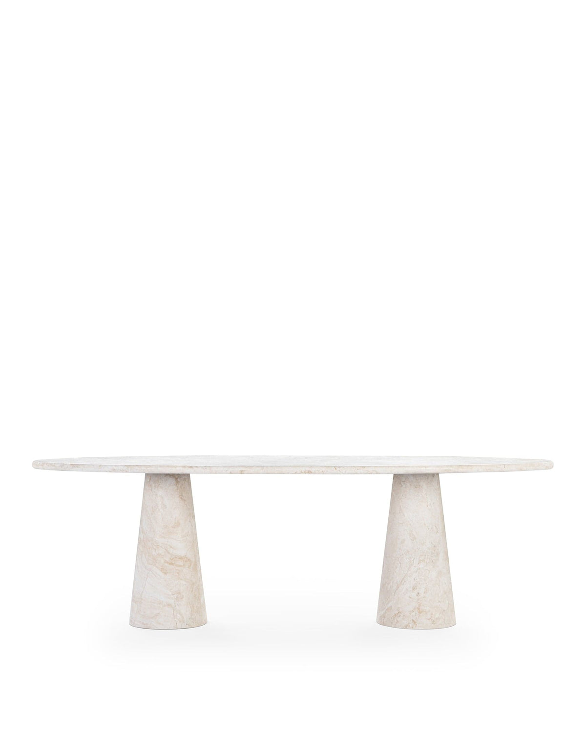 Astera™ oval dining table | honed white travertine - tables astera | madorne