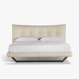 Auro Panelled Leather Bed Frame – front view