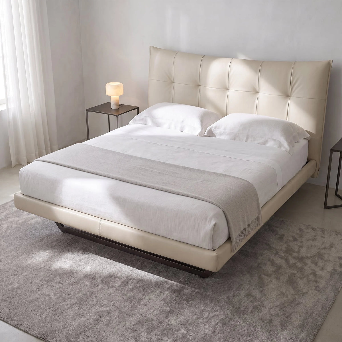 Auro Panelled Leather Bed Frame – detail view 3