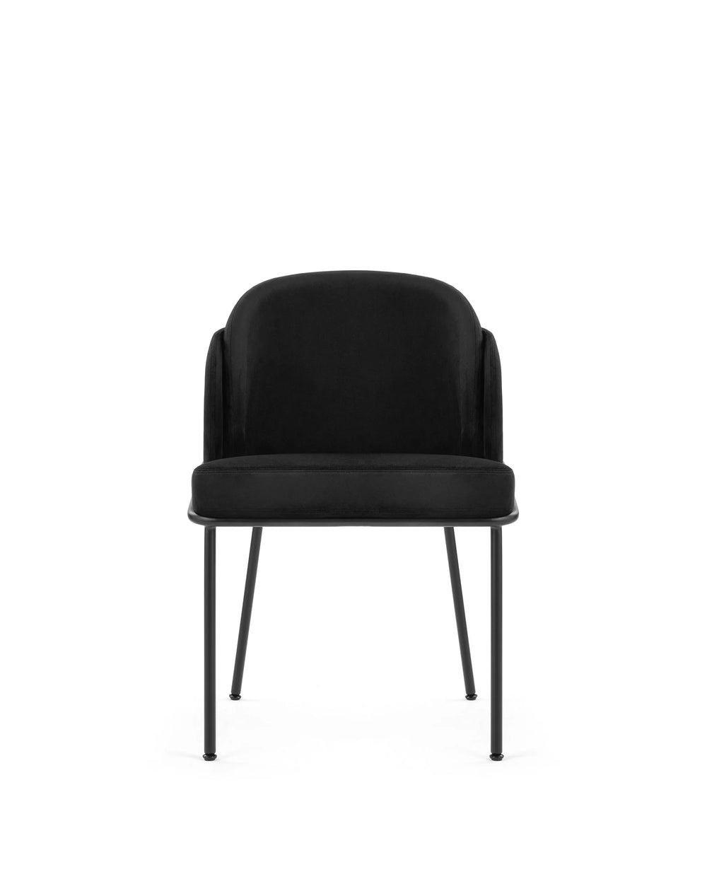 Aven™ dining chair | slim metal frame - black plush velvet - chairs aven | designer | madorne