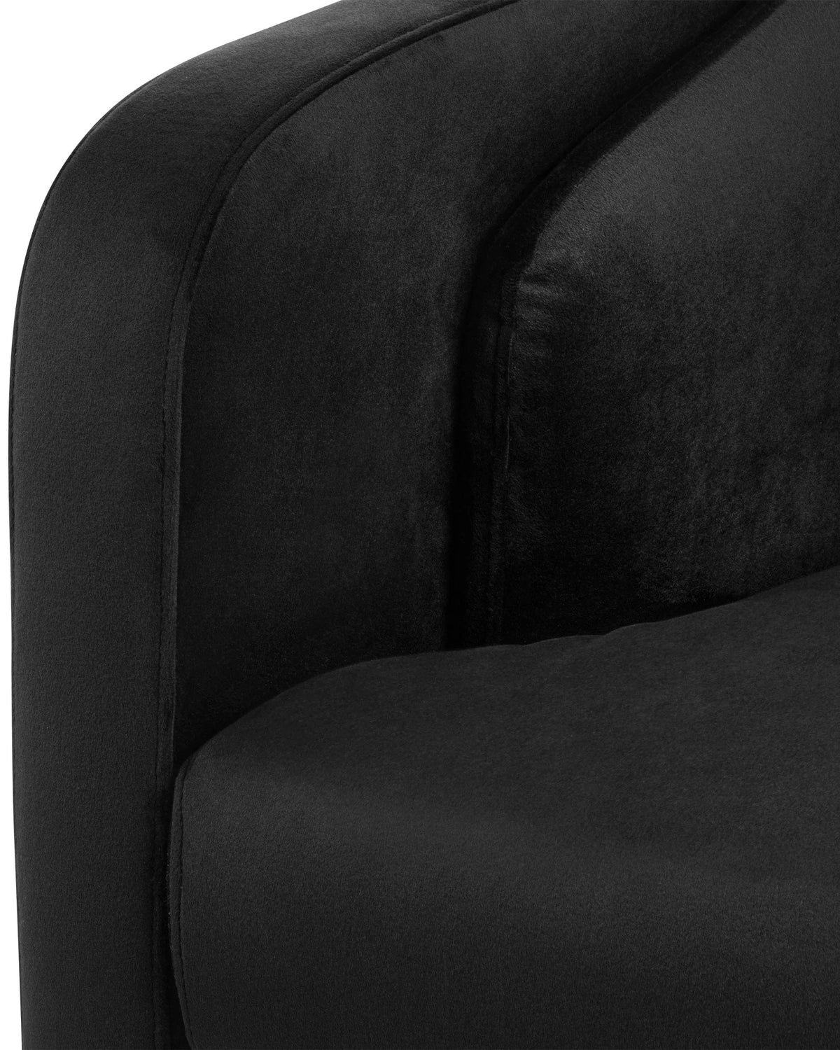 Avera™ lounge chair | black plush velvet and legs - chairs avera | modern | madorne
