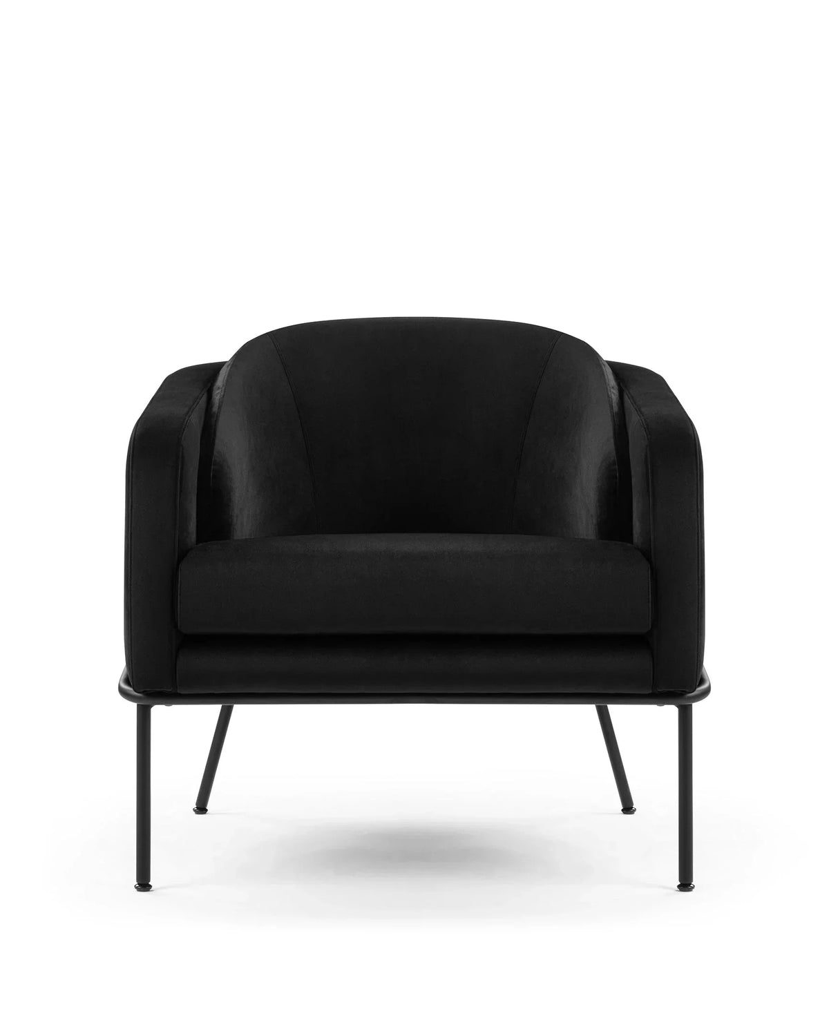 Avera™ lounge chair | black plush velvet and legs - chairs avera | modern | madorne