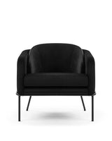 Avera™ lounge chair | black plush velvet and legs - chairs avera | modern | madorne