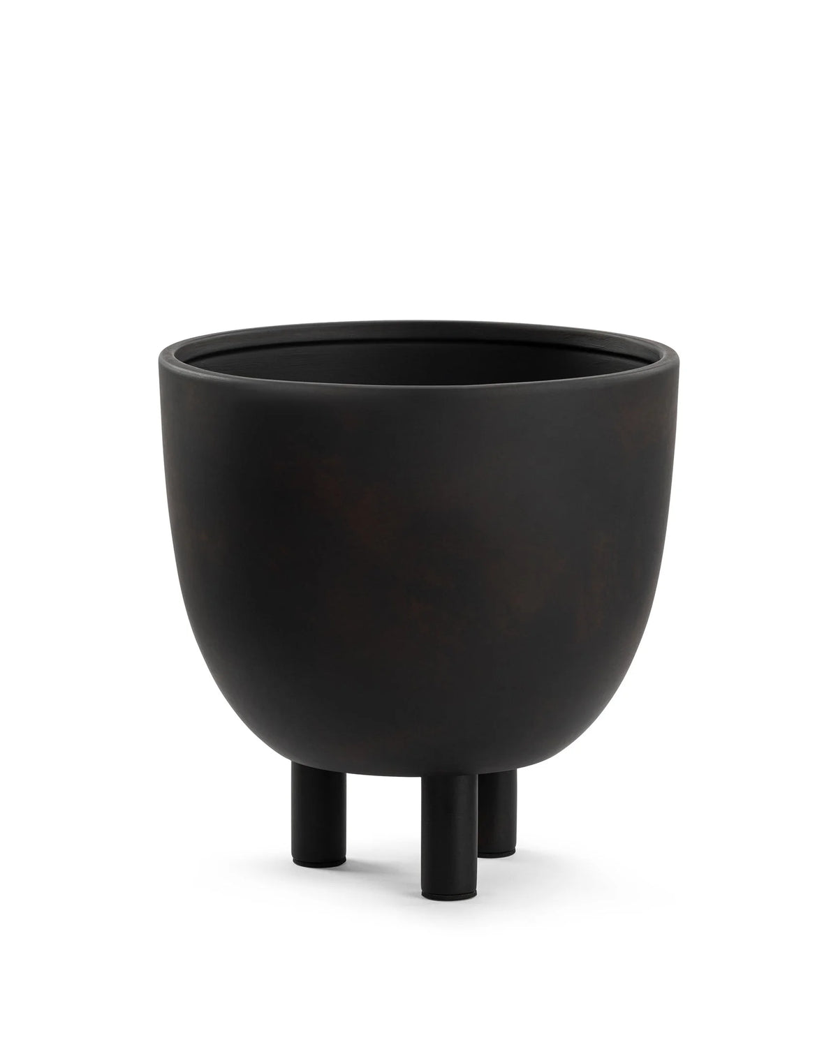 Axela form™ pot | dark brown painted ceramic - decor form | modern decorative vessel | madorne