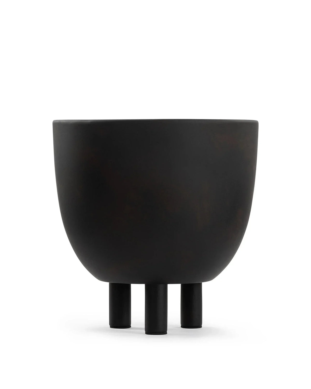 Axela form™ pot | dark brown painted ceramic - decor form | modern decorative vessel | madorne