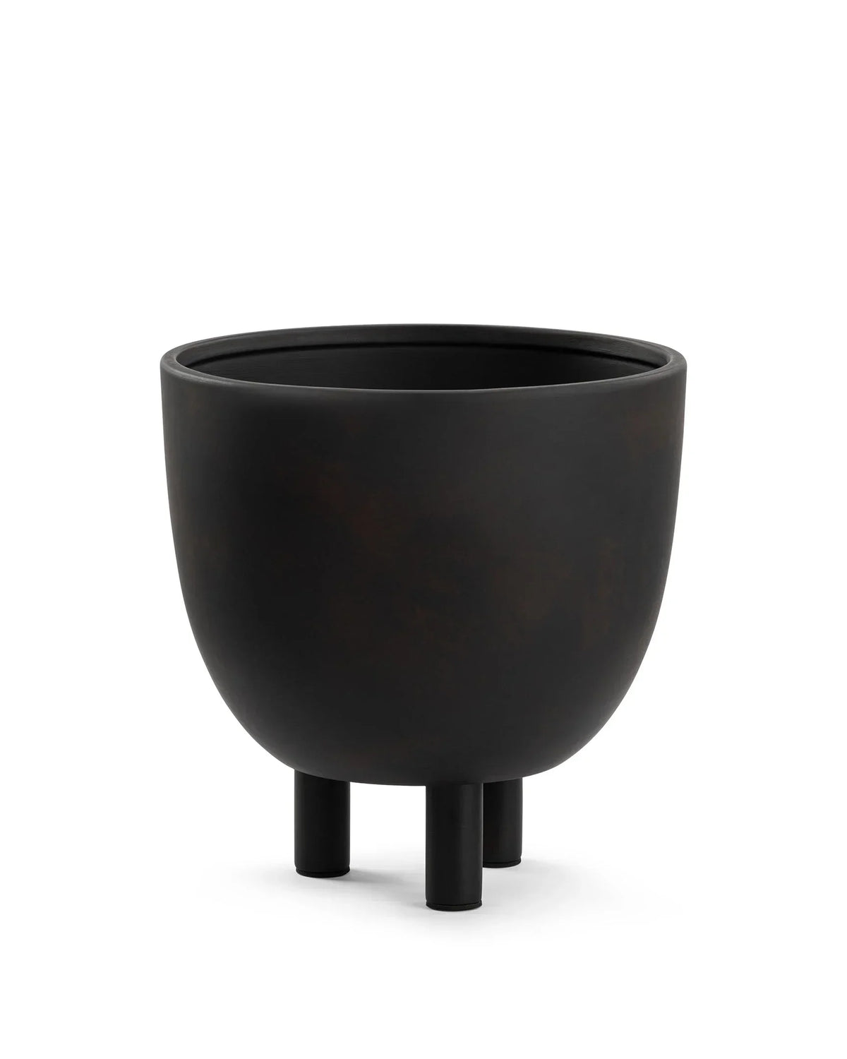 Axela form™ pot | dark brown painted ceramic - decor form | modern decorative vessel | madorne