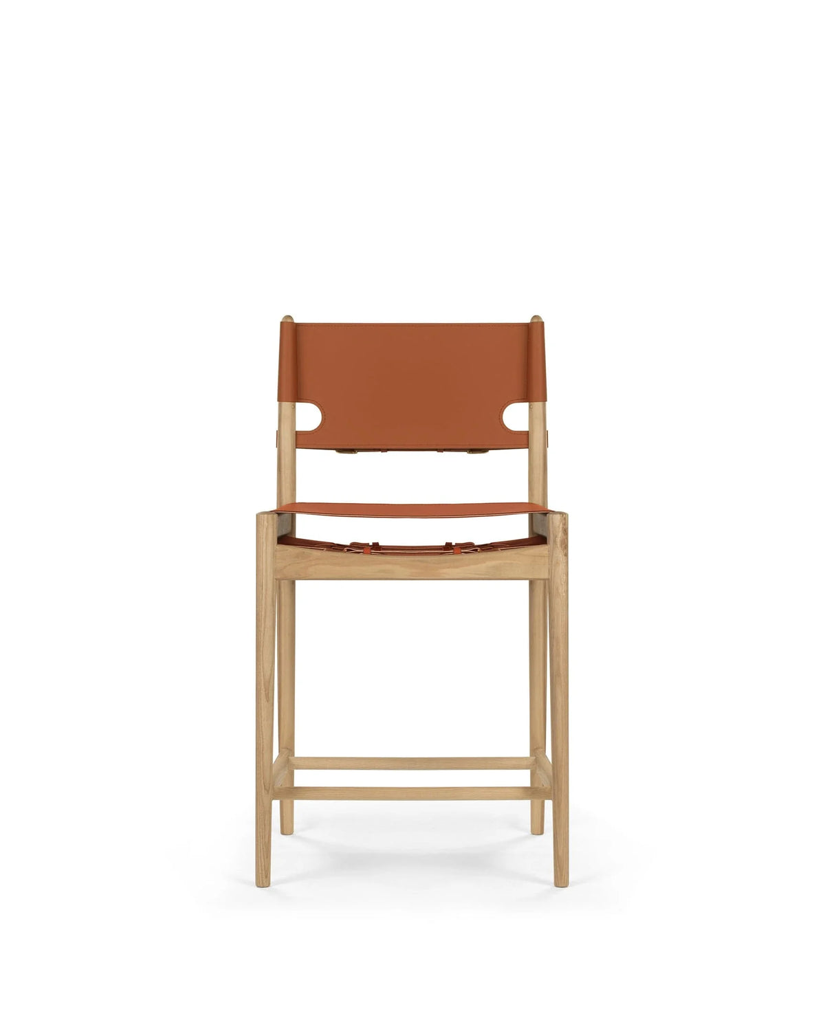 Axen™ counter stool | walnut-stained ash - whiskey brown vegan leather - bar & stools axen | designer or | madorne