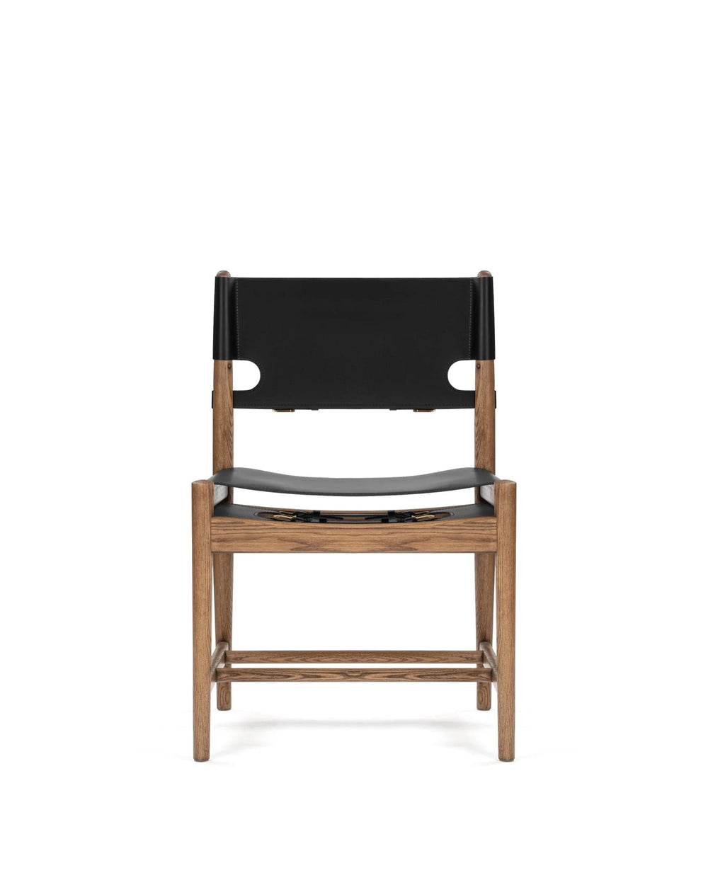 Axen™ side chair | walnut-stained ash - black vegan leather - dining chairs axen inspired by spanish | madorne