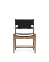 Axen™ side chair | walnut-stained ash - black vegan leather - dining chairs axen inspired by spanish | madorne