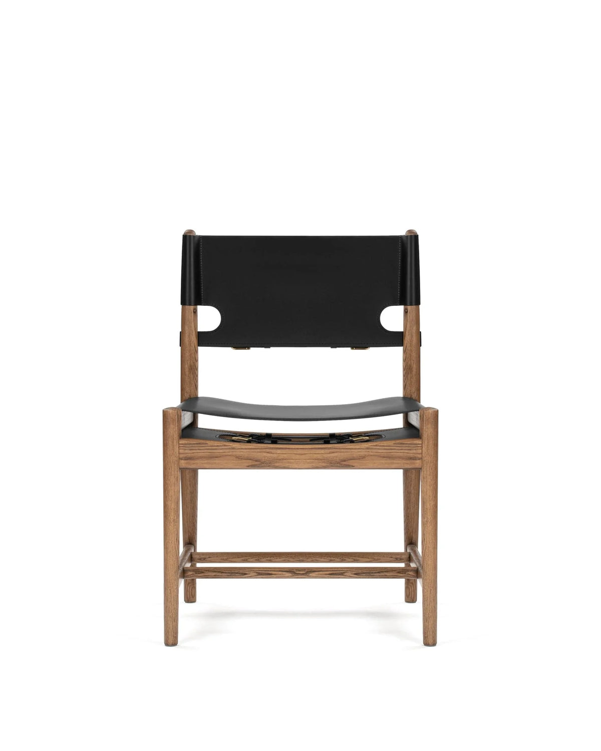 Axen™ side chair | walnut-stained ash - black vegan leather - dining chairs axen inspired by spanish | madorne