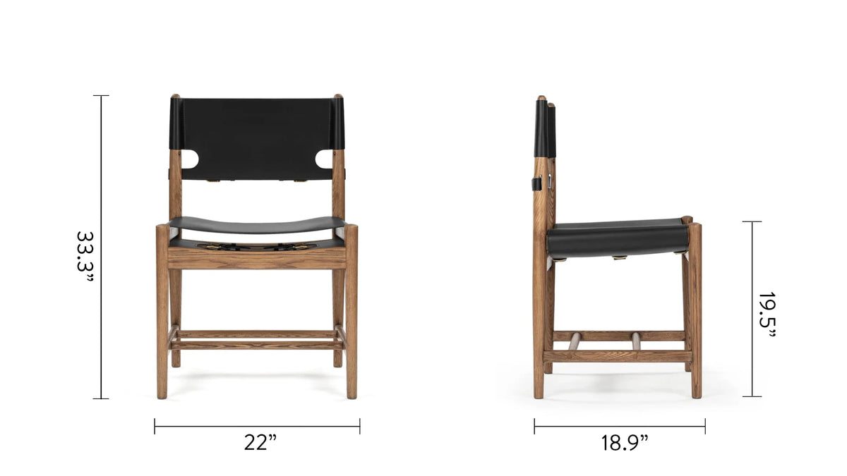 Axen™ side chair | walnut-stained ash - dining chairs axen inspired by spanish | madorne