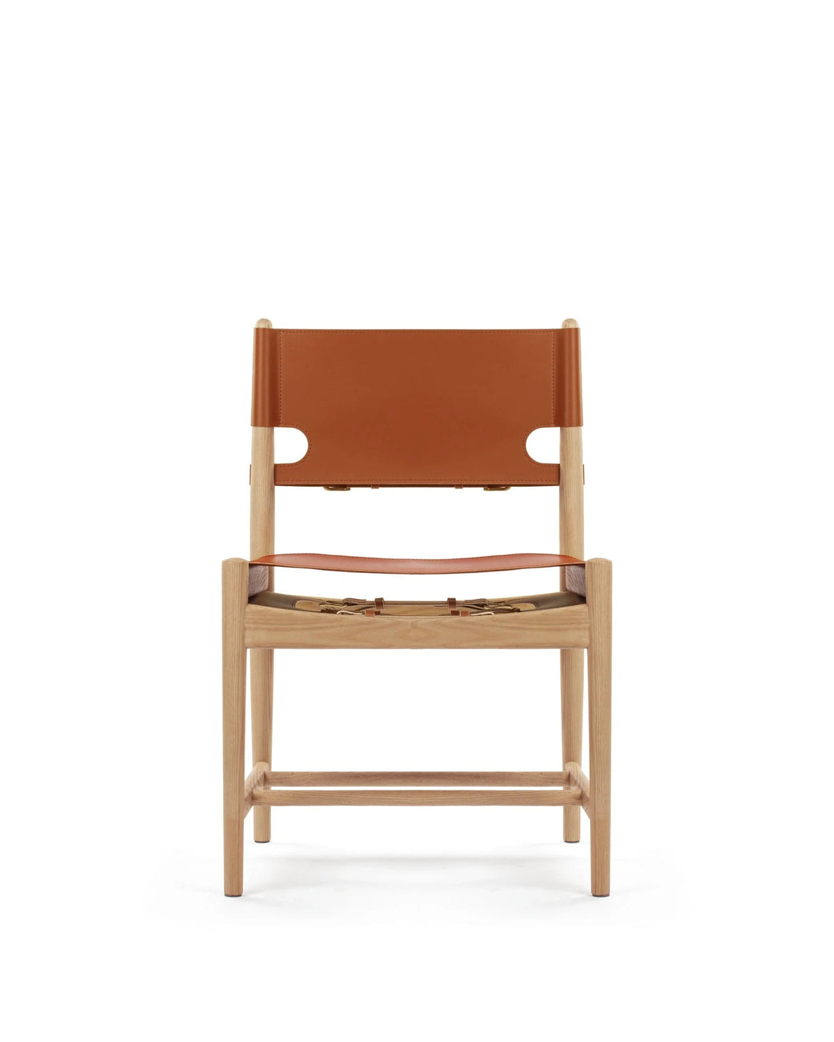 Axen™ side chair | walnut-stained ash - whiskey brown vegan leather - dining chairs axen inspired by spanish | madorne