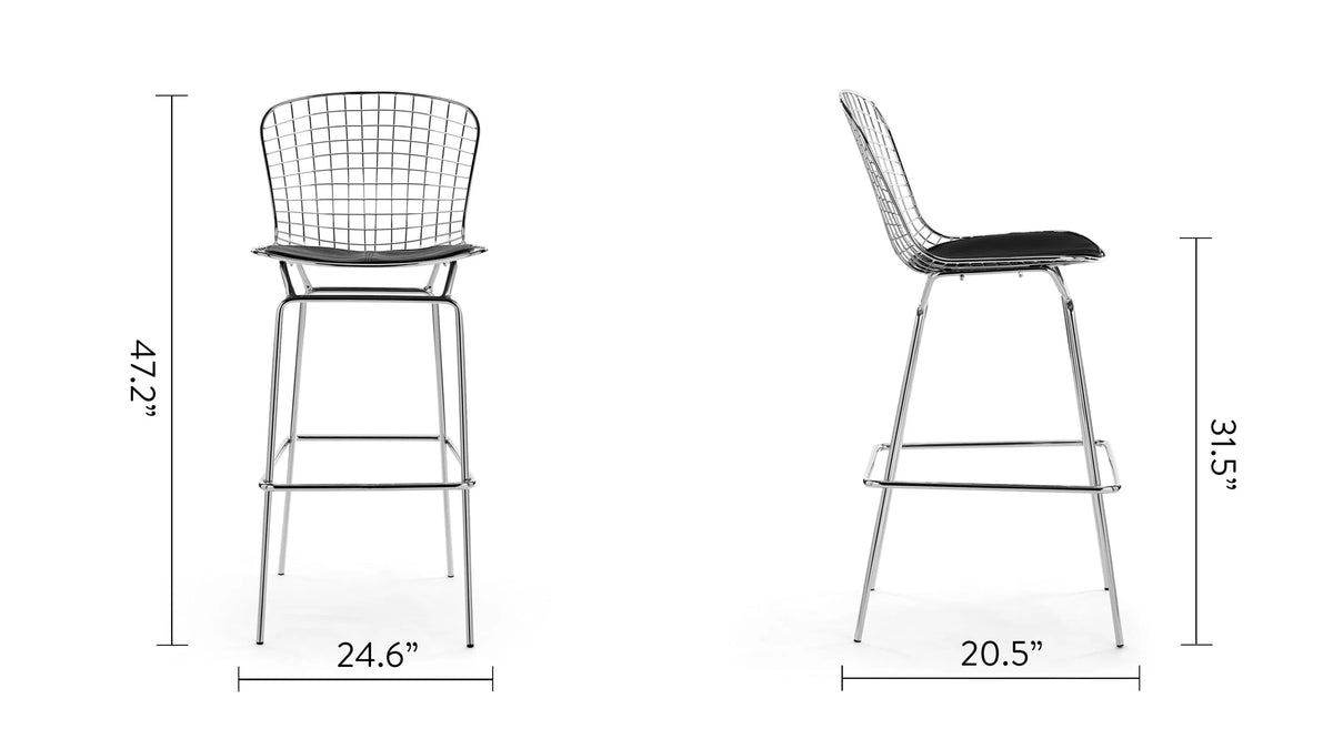 Berto™ bar stool | leather and chrome - & counter stools berto | modern | contemporary design | mad...