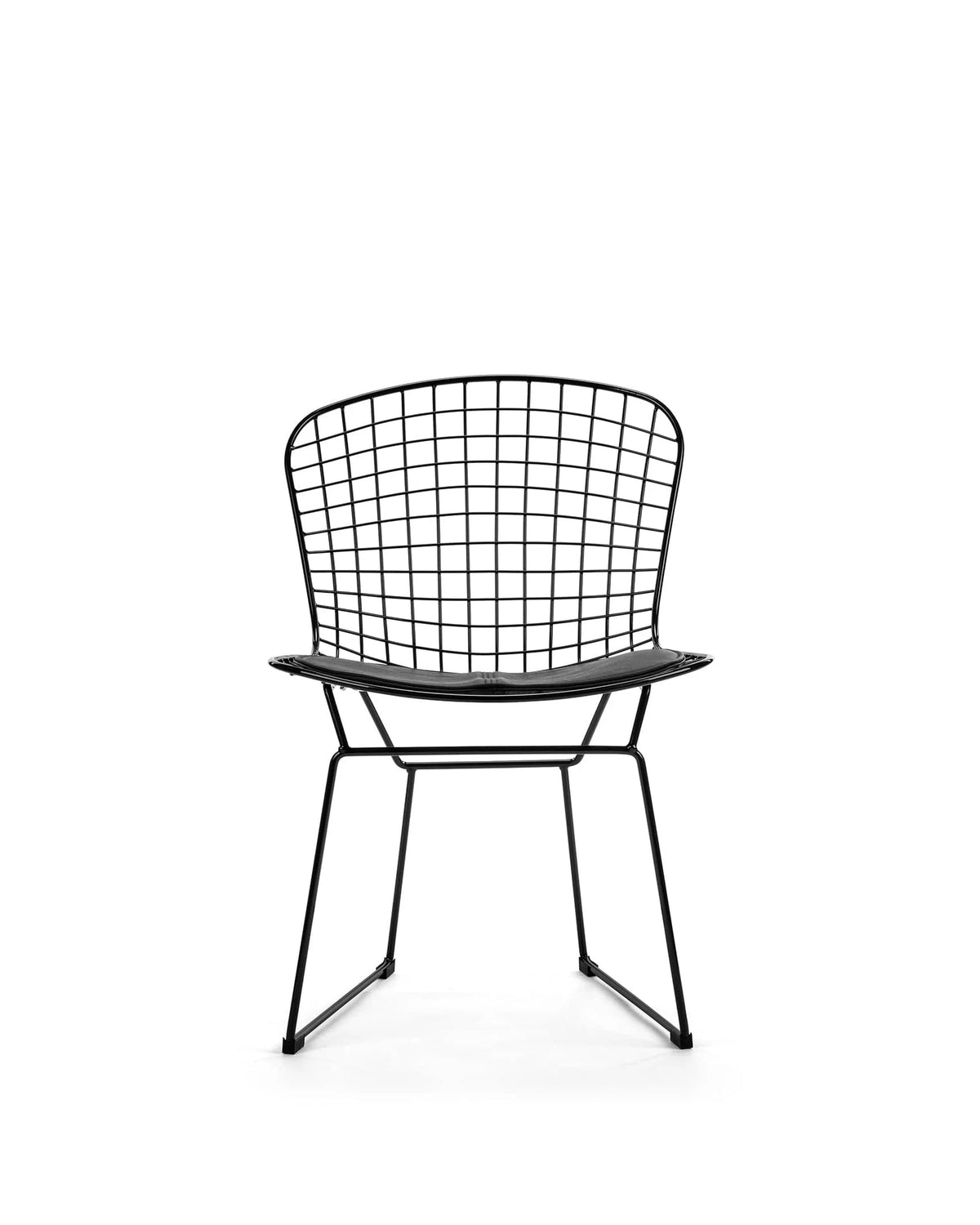 Berto sling 52™ side chair | leather and metal - black frame - dining chairs 52 inspired by bertoia