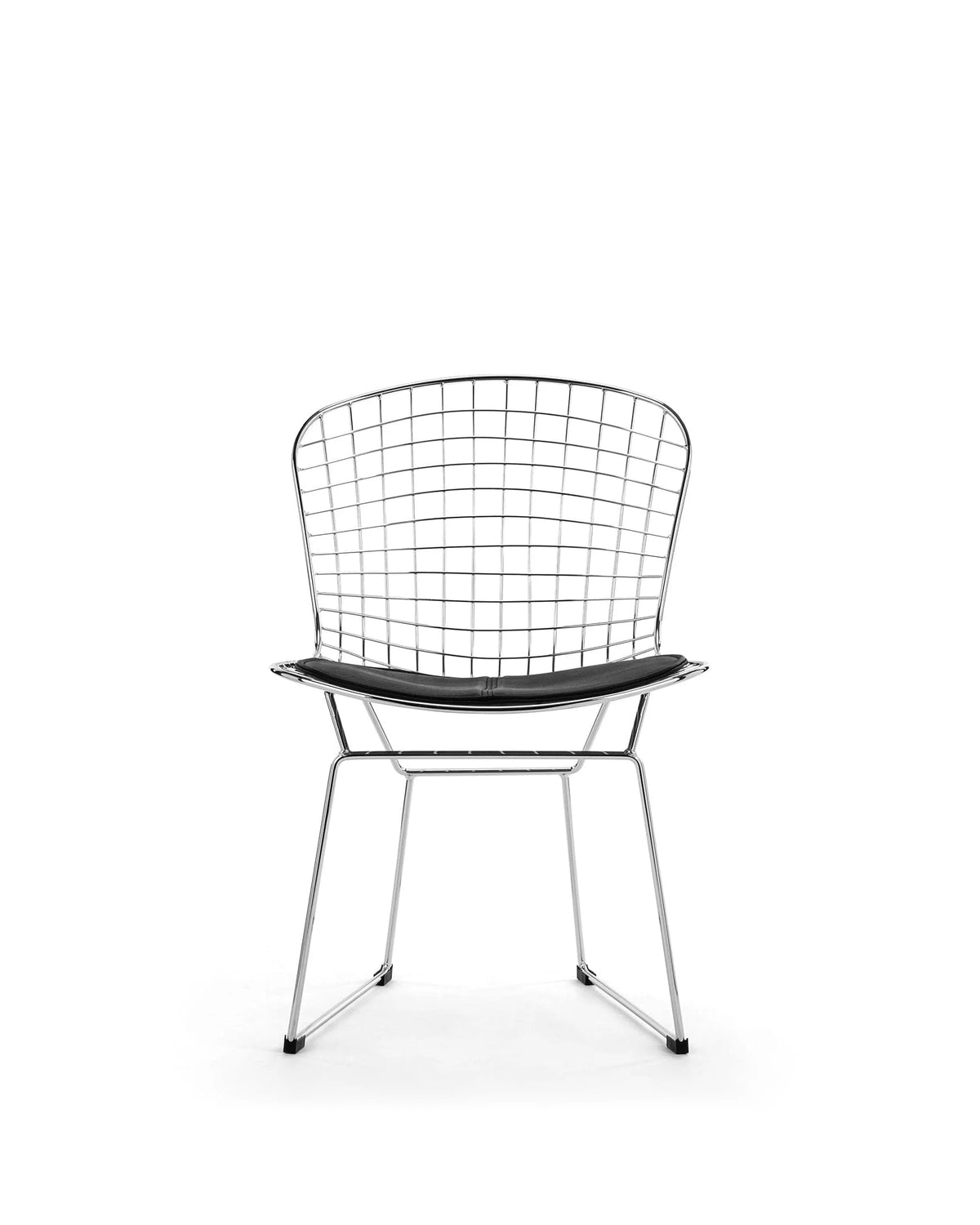 Berto sling 52™ side chair | leather and metal - chrome frame - dining chairs 52 inspired by bertoia