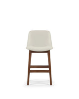 Blanc curve™ counter stool | walnut-stained wood - taupe vegan leather and walnut - bar & stools curve | madorne