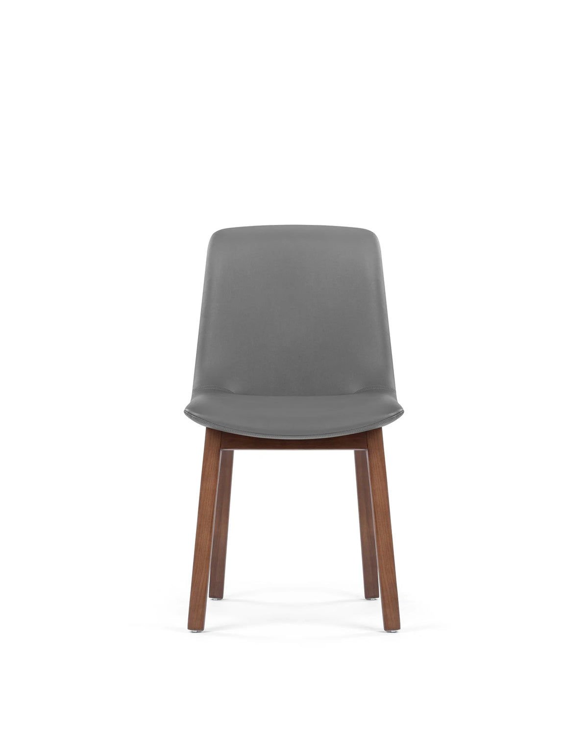Blanc curve™ side chair | walnut-stained wood - glacier gray vegan leather and walnut - dining chairs curve | designer