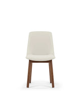 Blanc curve™ side chair | walnut-stained wood - taupe vegan leather - dining chairs curve | designer | madorne