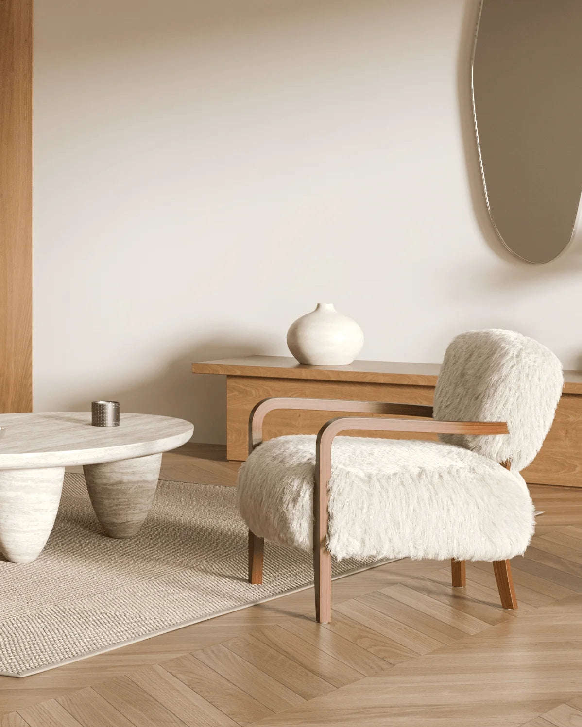 Caba™ lounge chair | textured upholstery and walnut - chairs caba | modern | madorne