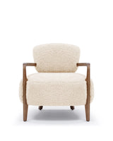 Caba™ lounge chair | textured upholstery and walnut - natural luxe sheepskin - chairs caba | modern | madorne