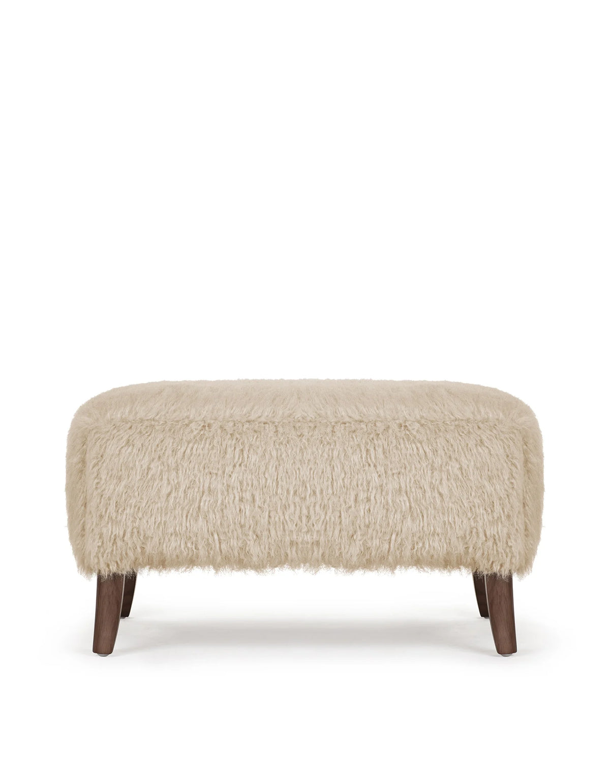 Caba™ ottoman | sherpa and walnut - almond long hair - stools & ottomans caba | sculptural designer | madorne
