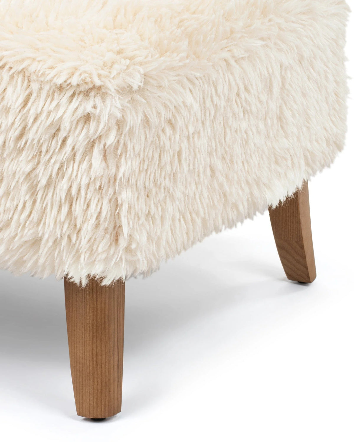 Caba™ ottoman | sherpa and walnut - stools & ottomans caba | sculptural designer | madorne