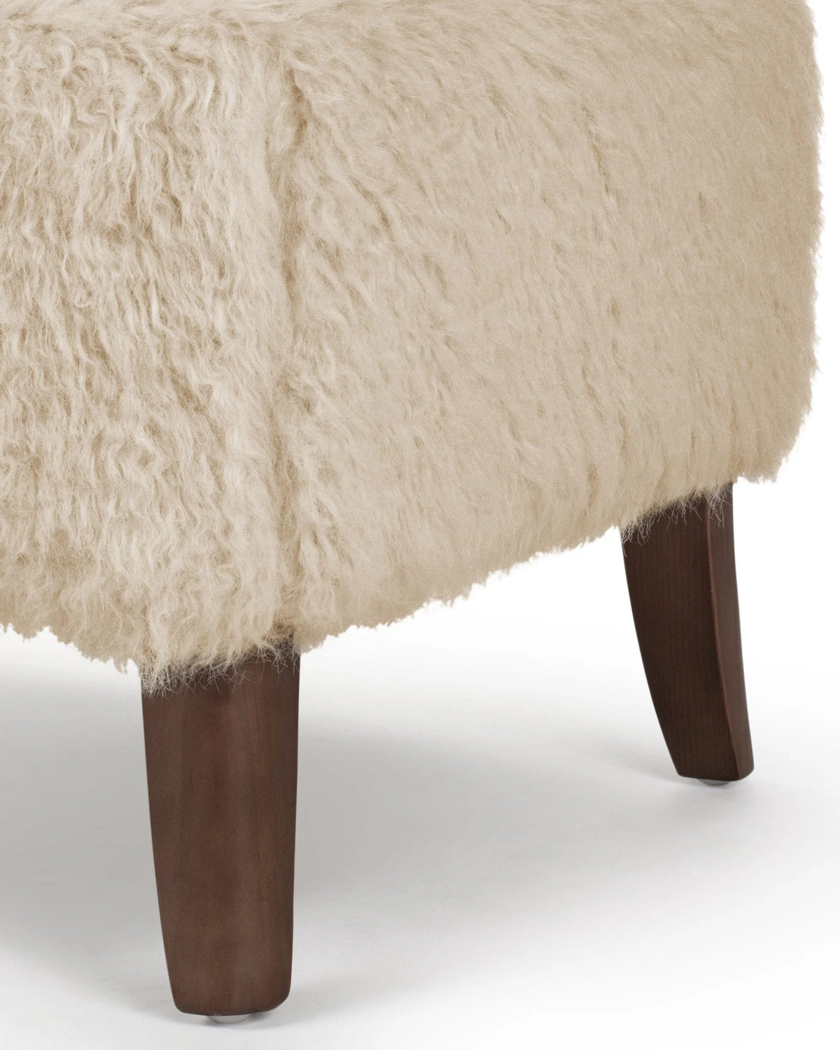 Caba™ ottoman | sherpa and walnut - stools & ottomans caba | sculptural designer | madorne
