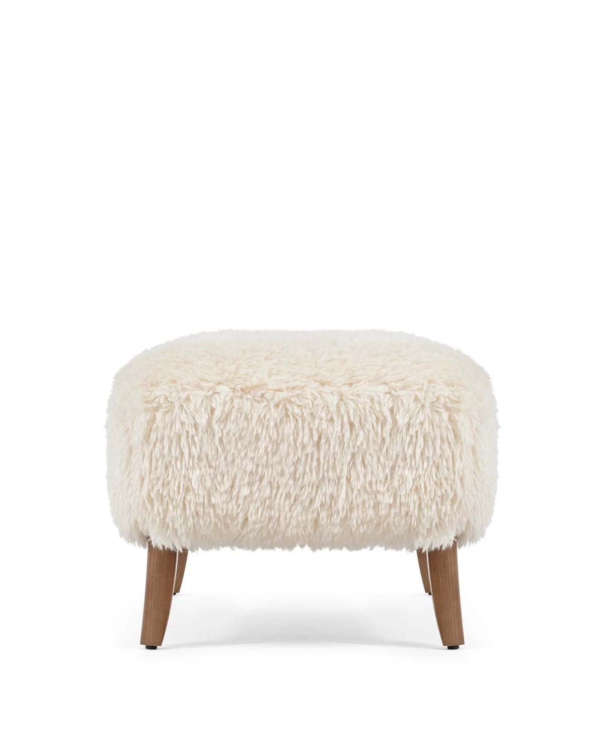 Caba™ ottoman | sherpa and walnut - stools & ottomans caba | sculptural designer | madorne