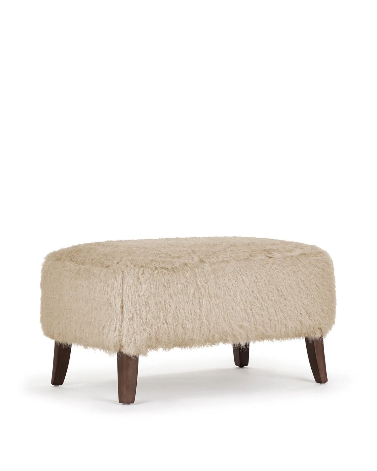Caba™ ottoman | sherpa and walnut - stools & ottomans caba | sculptural designer | madorne