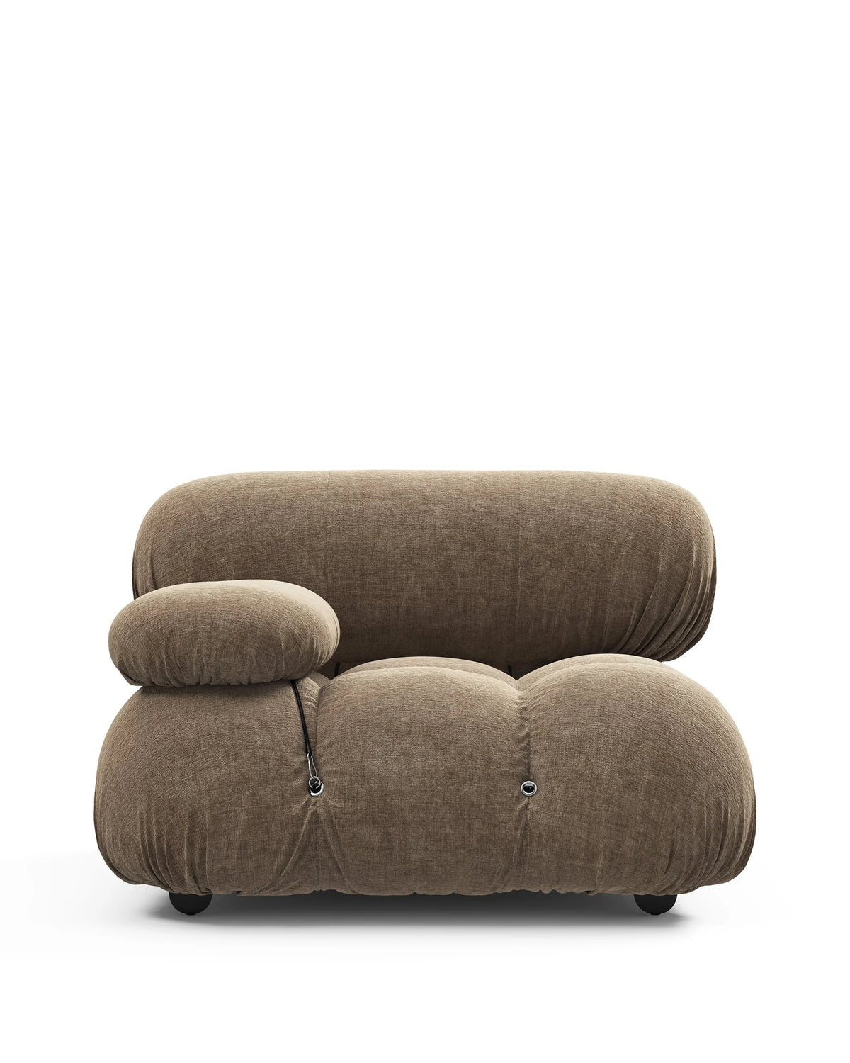 Cameleon 70™ left-arm module | deep tufting - cappuccino brown chenille - modules 70 | modular sofa element | madorne