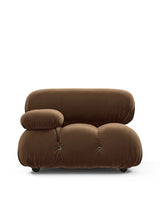 Cameleon 70™ left-arm module | deep tufting - mocha velvet - modules 70 | modular sofa element | madorne