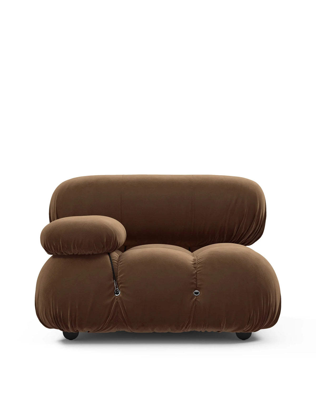 Cameleon 70™ left-arm module | deep tufting - mocha velvet - modules 70 | modular sofa element | madorne