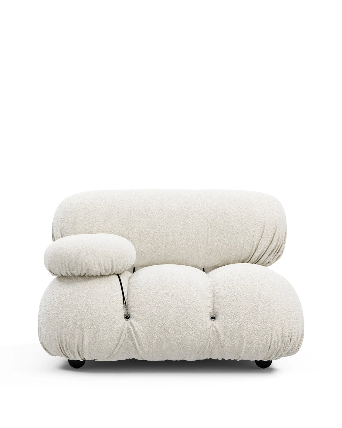 Cameleon 70™ left-arm module | deep tufting - white boucle - modules 70 | modular sofa element | madorne