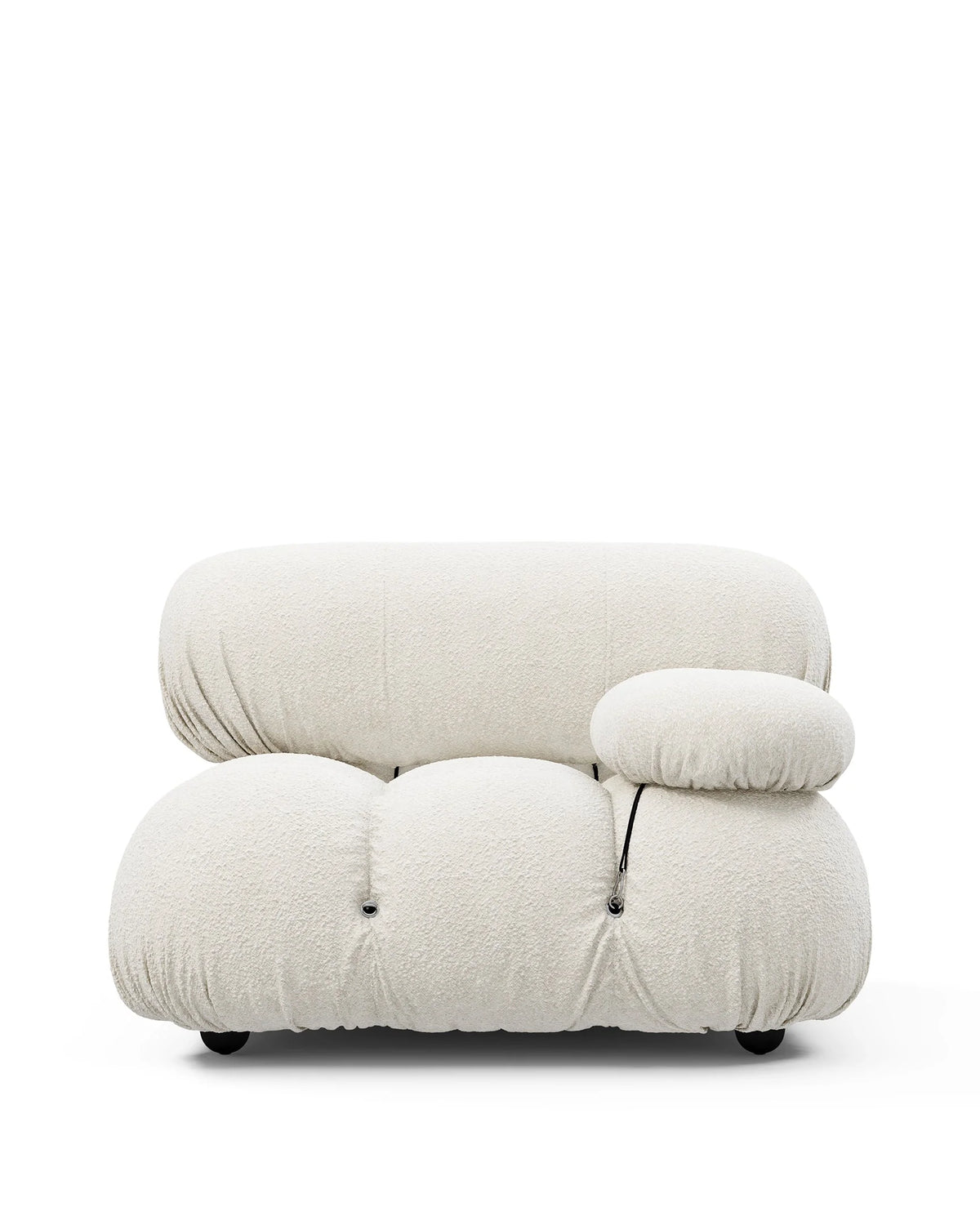 Cameleon 70™ right-arm module | deep tufting - white boucle - modules 70 | modular sofa element | madorne