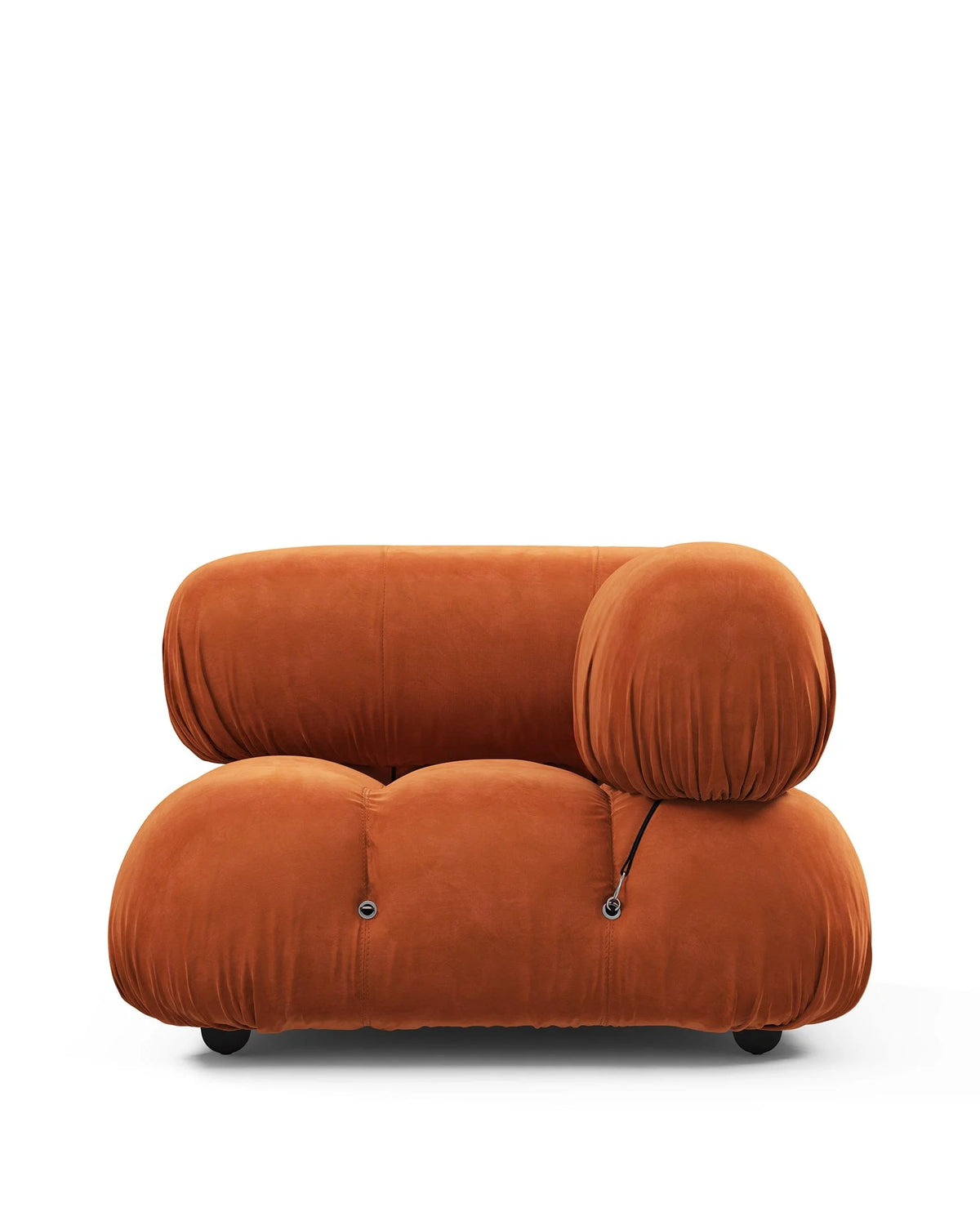 Cameleon 70™ right-corner module | deep tufting - apricot velvet - modules 70 | modular sofa element | madorne