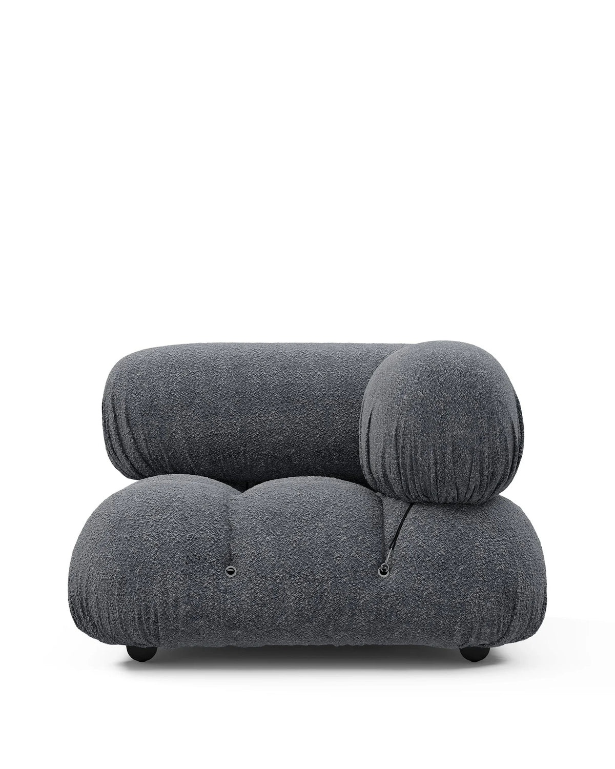 Cameleon 70™ right-corner module | deep tufting - gray boucle - modules 70 | modular sofa element | madorne