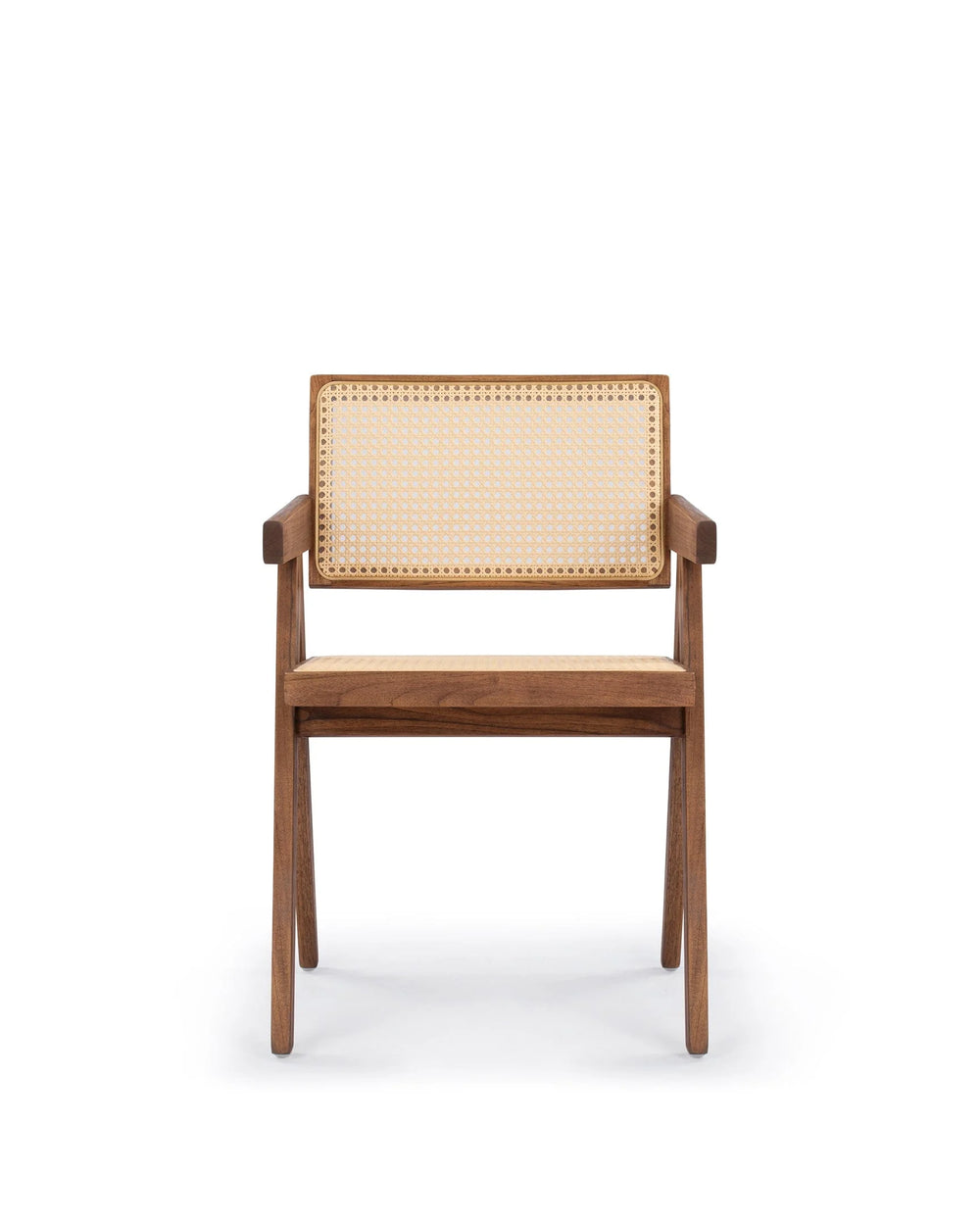 Capitol teak™ outdoor armchair | woven seat - walnut stained teak - dining chairs | chair | madorne